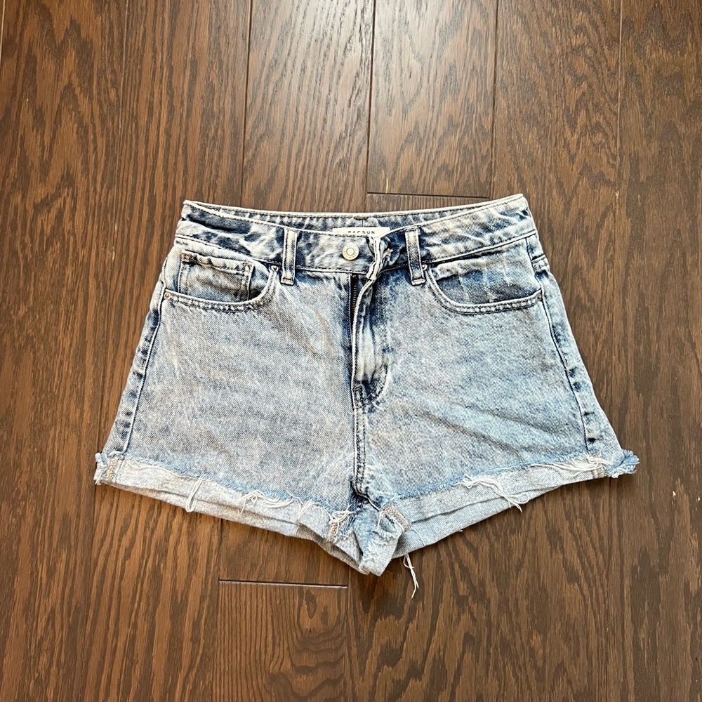 PacSun Light Blue High-Rise Denim Shorts